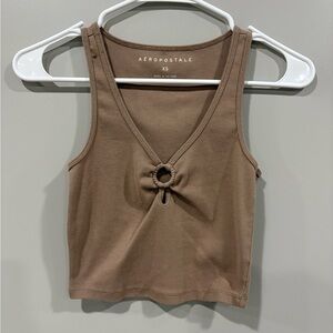 Aeropostale Brown Knotted Tank Top